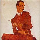 Egon Schiele Portrait of the Art Critic Arthur Roessler painting